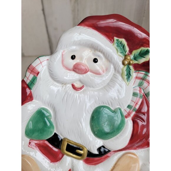 Fitz Floyd Santa fat Jolly santa home plate decor vintage xmas - Picture 3 of 8